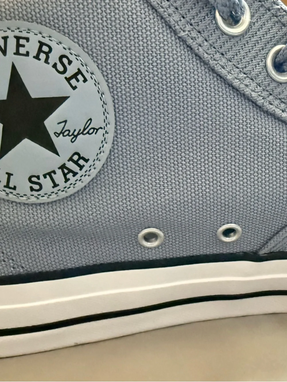 Converse High Top Sneakers in Light Blue Canvas - Picture 7 of 9